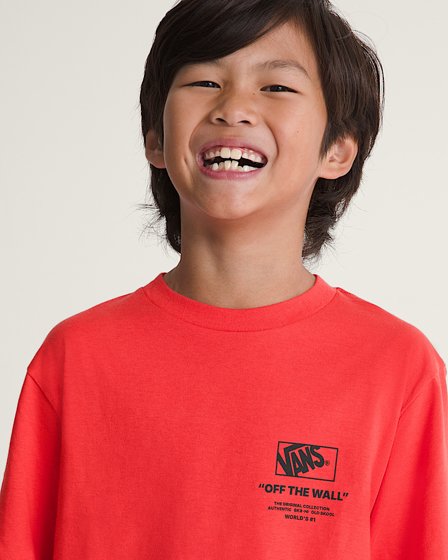 Kids Stacked Hi TShirt VANS Crimson Haze Red ALT4
