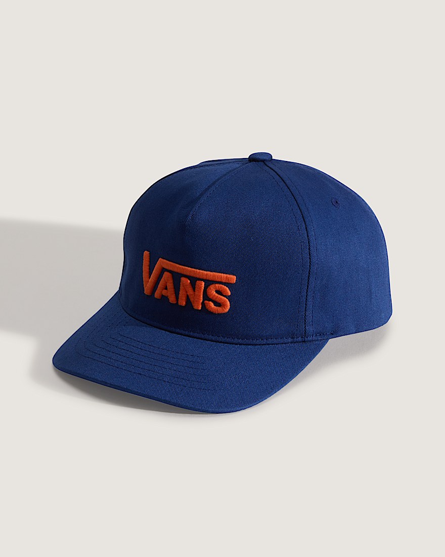 Drop V Logo Snapback Hat VANS Deep Indigo Blue HERO