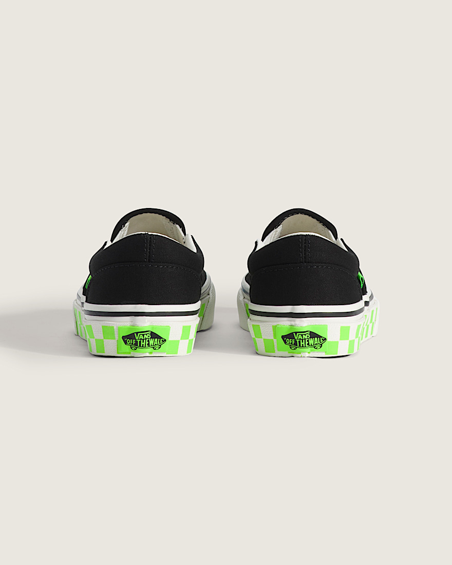 Little Kids Classic SlipOn Shoe VANS GlowintheDark Black  Green Gecko ALT4