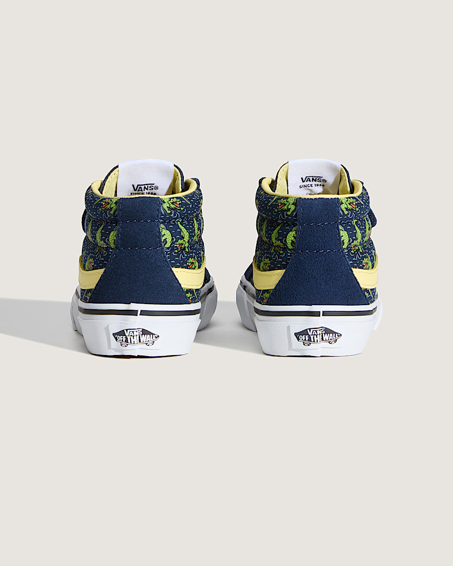Little Kids Sk8Mid V Shoe VANS GlowintheDark Navy Blue  Yellow ALT3