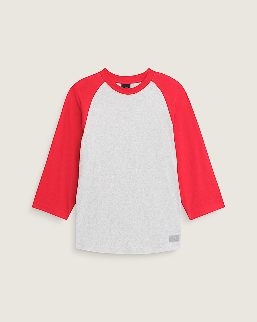 Standard Raglan TShirt VANS Crimson Haze Red  Ash Heather Grey HERO