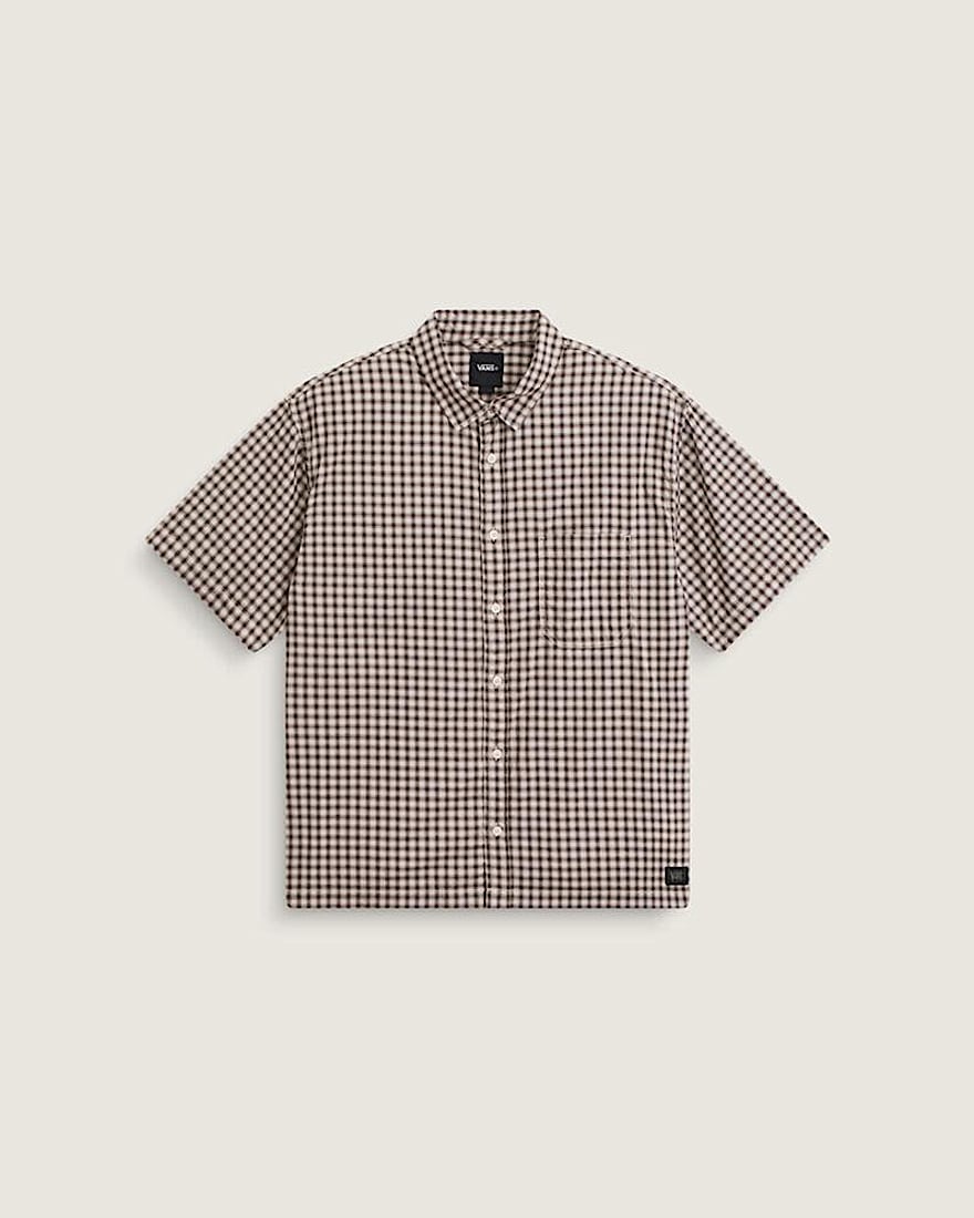 Larkspur Mini Plaid Shirt VANS Oatmeal Beige  Demitasse Brown HERO