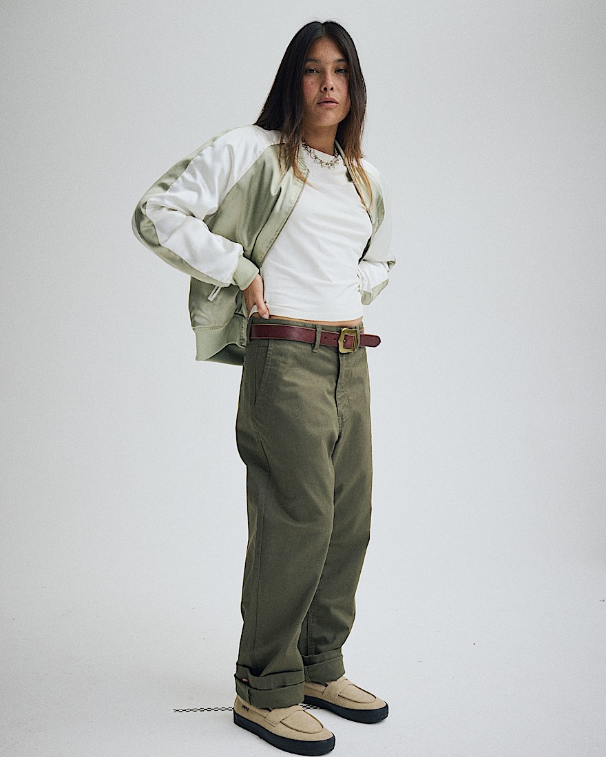 Authentic Chino Straight Pants VANS Mossy Olive Green ALT4