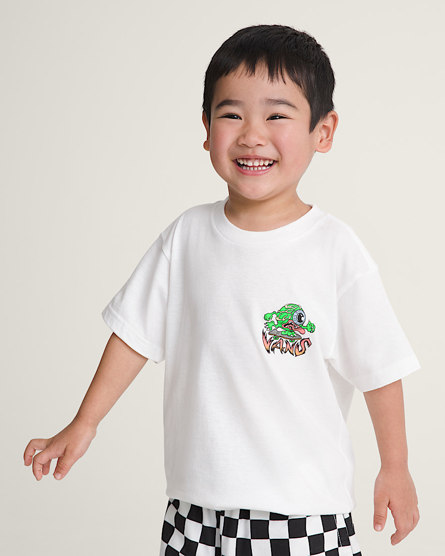 Little Kids Eye Skate Glow in the Dark TShirt VANS GlowintheDark  White ALT3