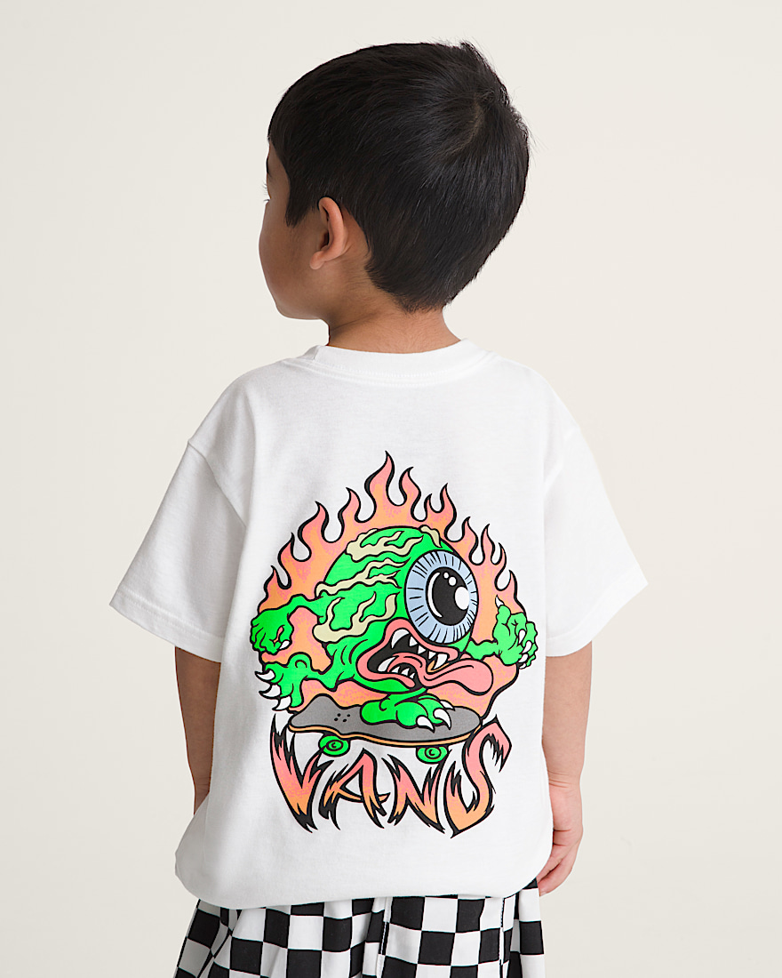Little Kids Eye Skate Glow in the Dark TShirt VANS GlowintheDark  White ALT4