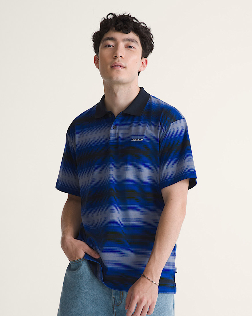 Molino Shadow Stripe Polo Shirt VANS Royal Cobalt Blue ALT2