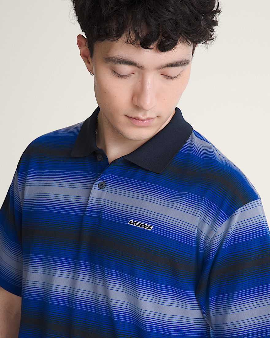 Molino Shadow Stripe Polo Shirt VANS Royal Cobalt Blue ALT5