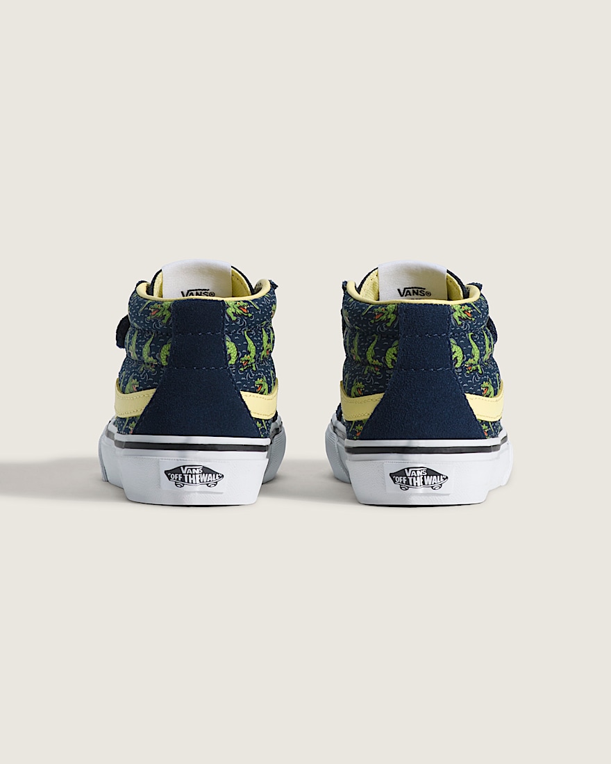 Little Kids Sk8Mid V Shoe VANS GlowintheDark Navy Blue  Yellow ALT3