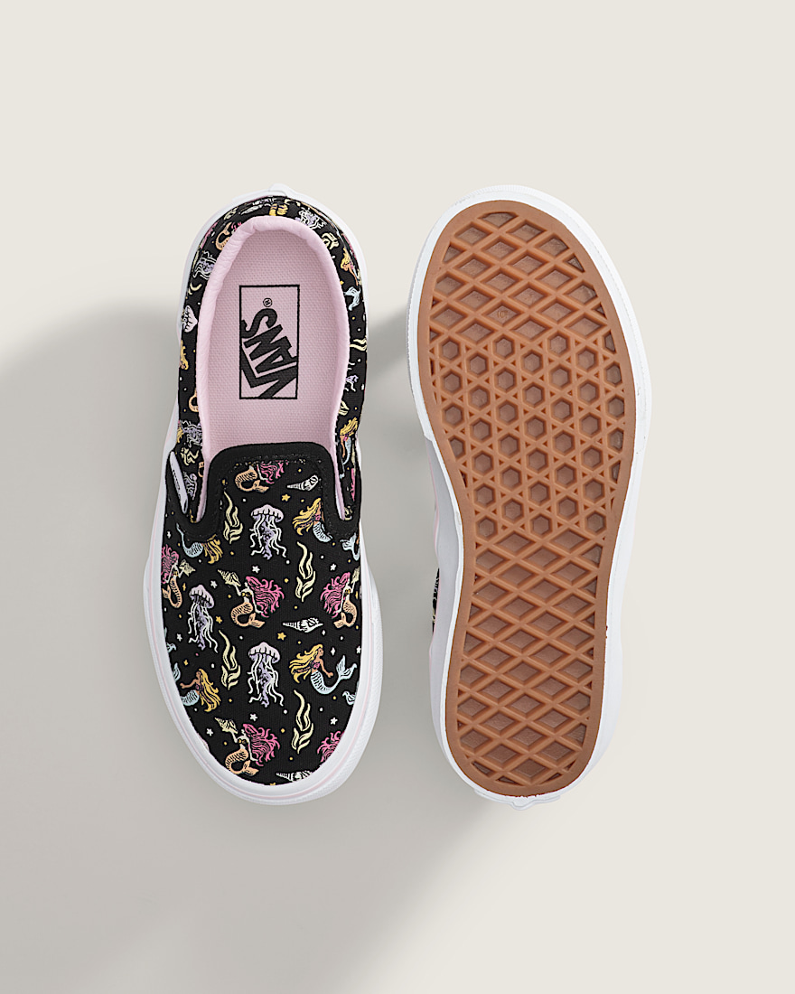 Little Kids Classic SlipOn Shoe VANS GlowintheDark Black  Pastel Pink ALT2