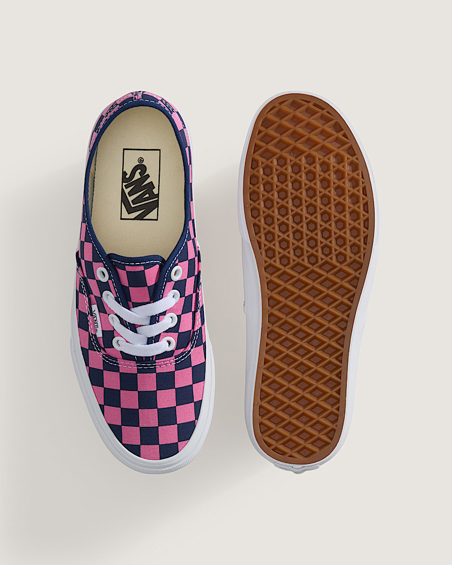 Authentic Checkerboard Shoe VANS Checkerboard Deep Indigo Blue  Fizz Pink ALT2