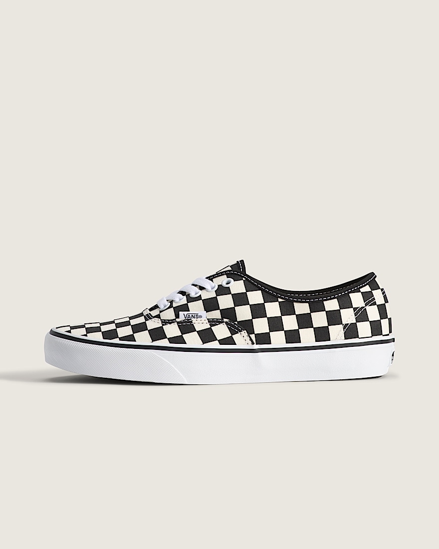 Authentic Checkerboard Shoe VANS Checkerboard Black  White HERO