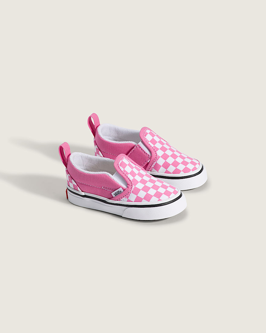 Toddler Classic SlipOn V Checkerboard Shoe VANS Checkerboard Fizz Pink ALT1