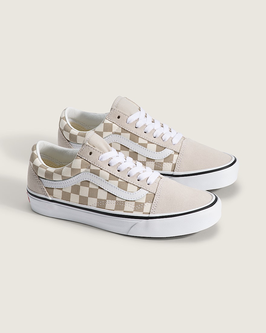 Old Skool Checkerboard Shoe VANS Checkerboard Oatmeal Beige ALT1