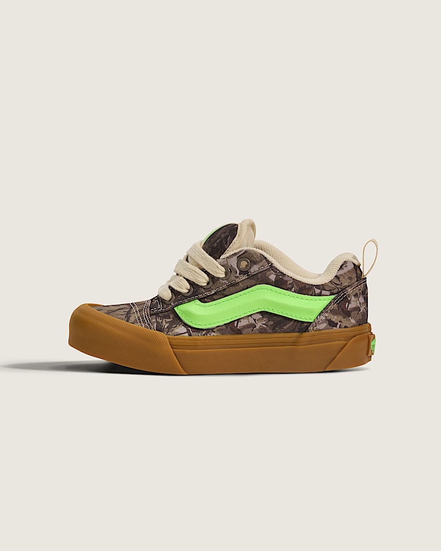 Little Kids Knu Skool Shoe VANS Camo Gecko Green HERO