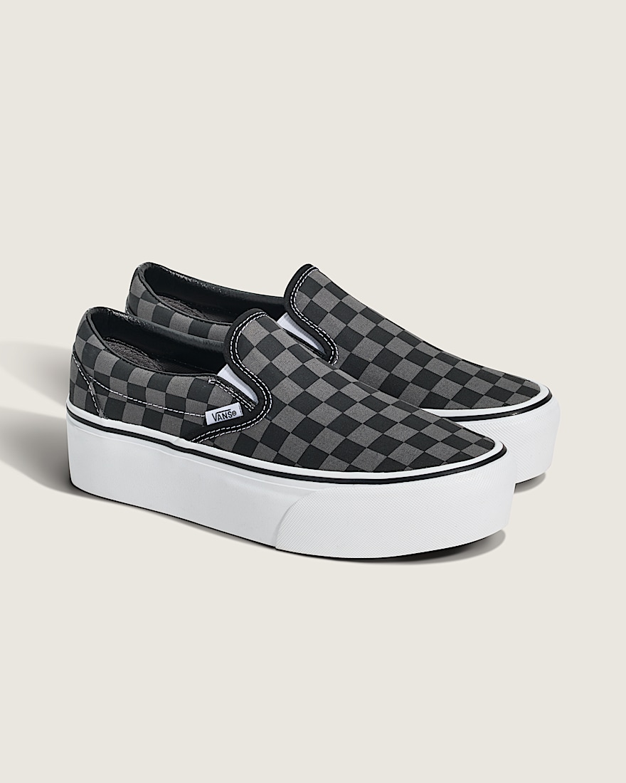 Classics SlipOn Stackform VANS CHECKERBOARD PEWTER ALT1