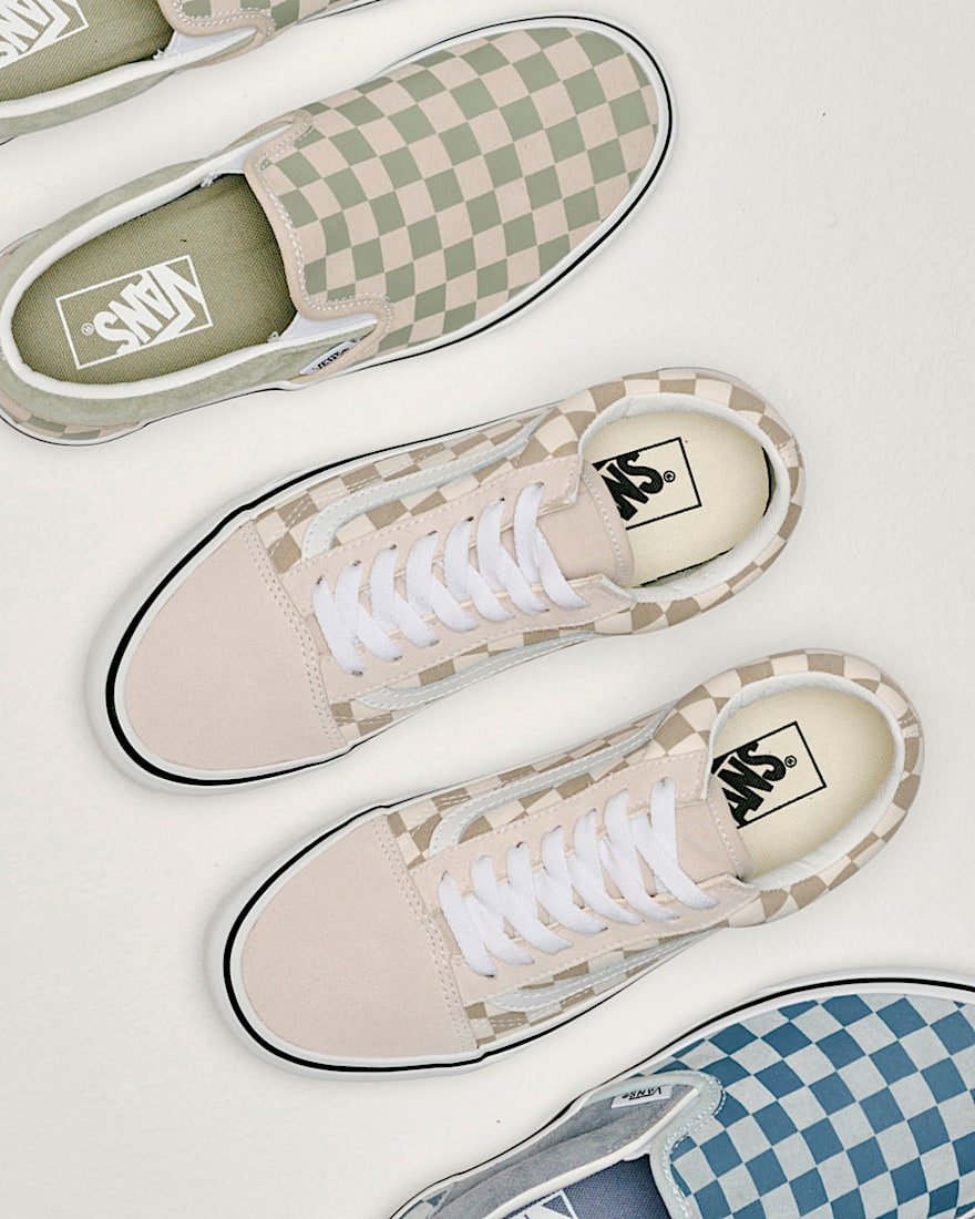 Old Skool Checkerboard Shoe VANS Checkerboard Oatmeal Beige ALT5