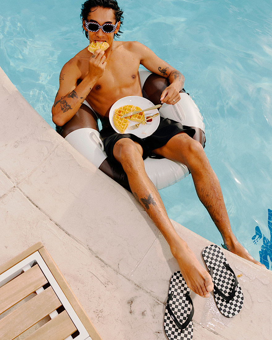 Makena Checkerboard Sandal VANS Checkerboard Black  Marshmallow White ALT4