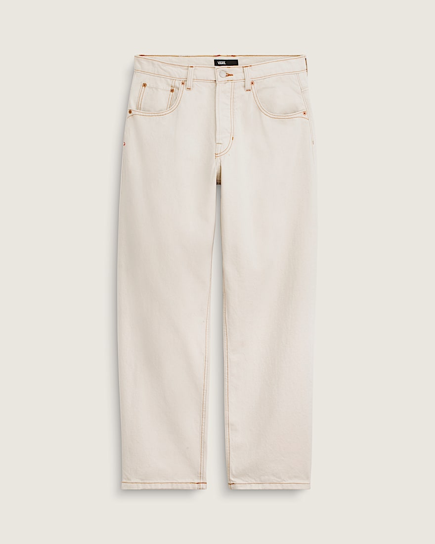 Premium Check5 Loose Denim Pantss VANS Natural Seed Beige ALT2