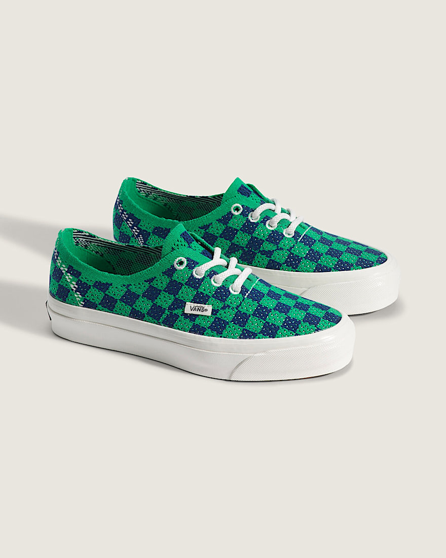 Premium Authentic Checkerboard Shoe VANS Checkerboard Green  Navy Blue ALT2