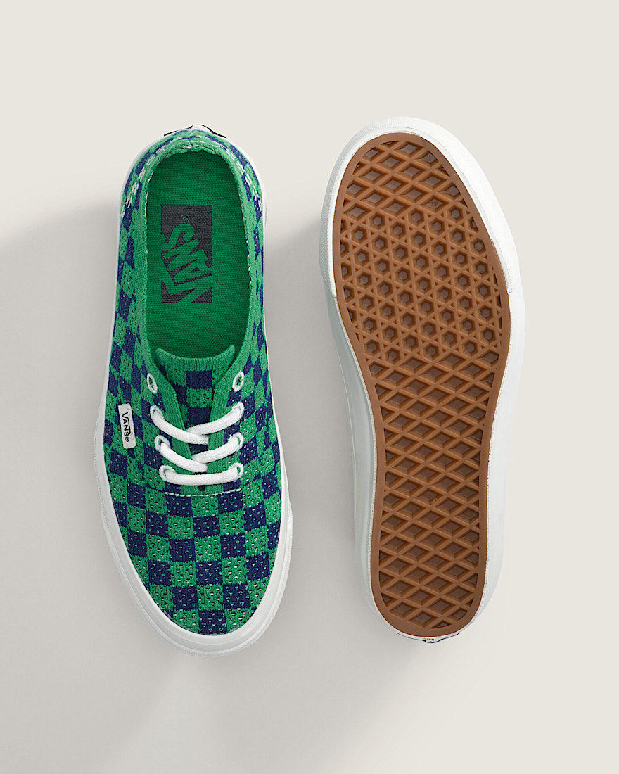 Premium Authentic Checkerboard Shoe VANS Checkerboard Green  Navy Blue ALT3