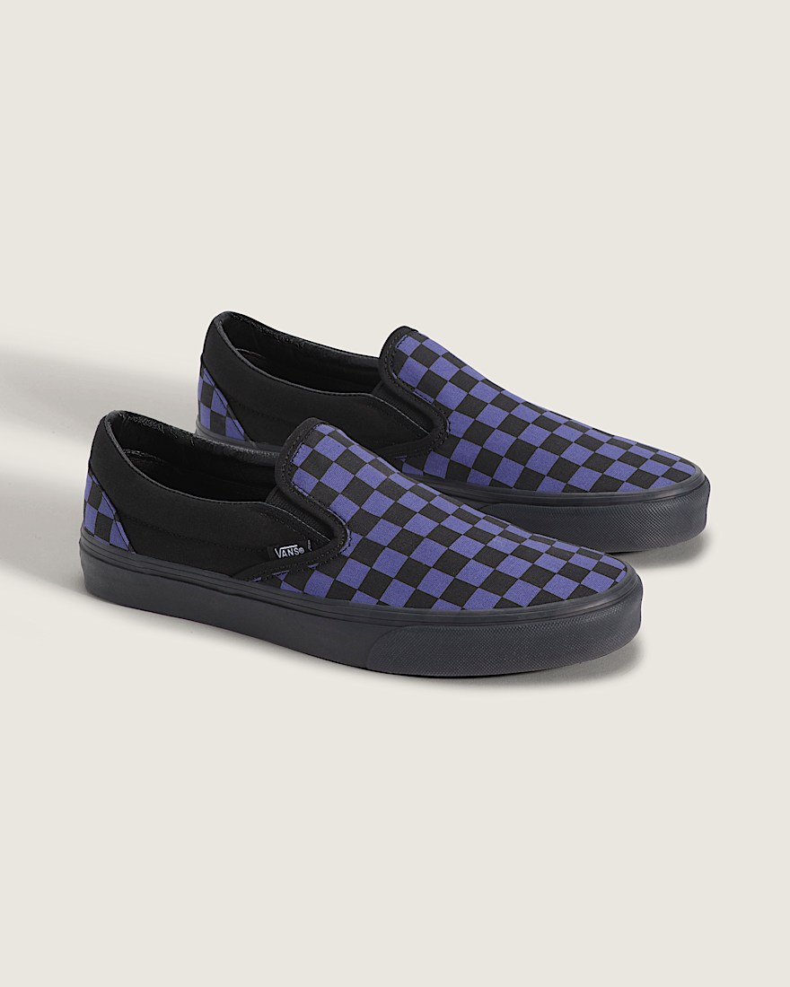 Classic SlipOn Checkerboard Shoe VANS Checkerboard Black Twilight Haze Blue ALT1