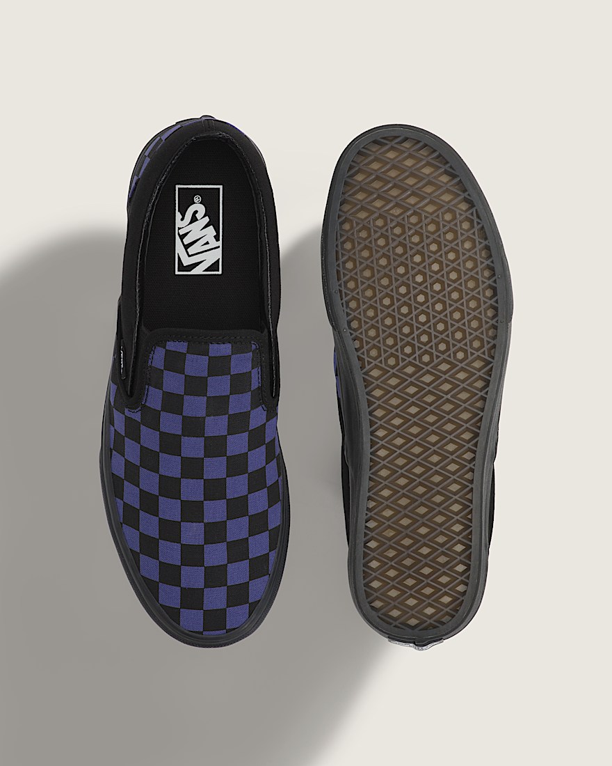 Classic SlipOn Checkerboard Shoe VANS Checkerboard Black Twilight Haze Blue ALT2