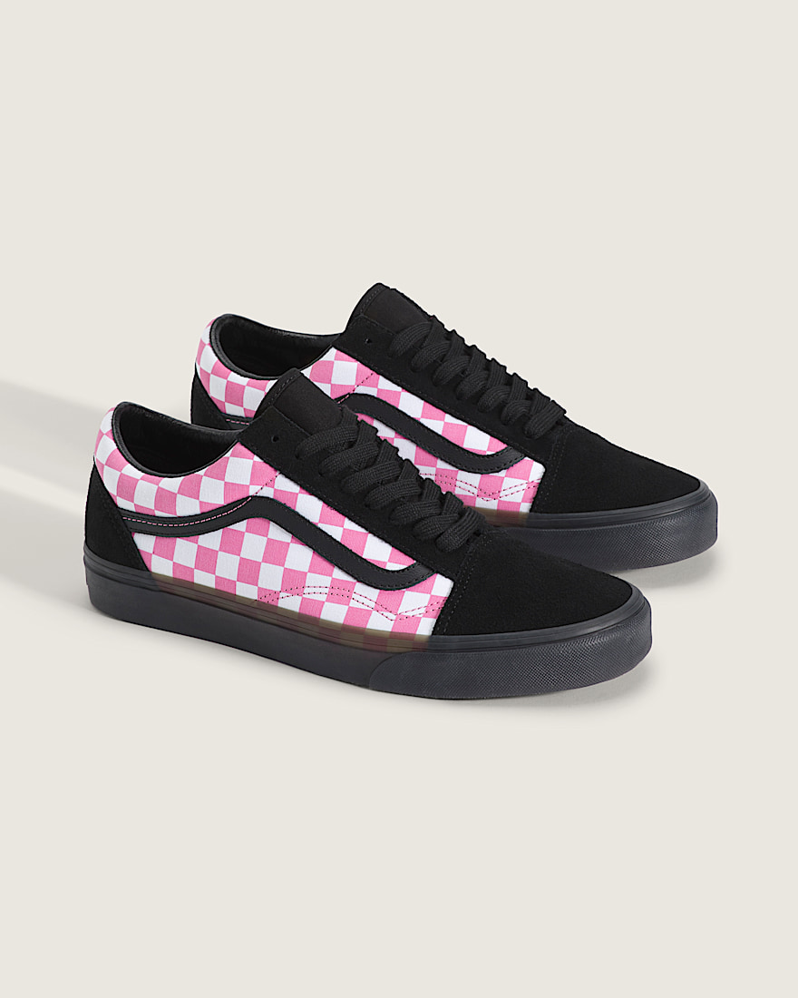Old Skool Checkerboard Shoe VANS Checkerboard Black  Fizz Pink ALT1