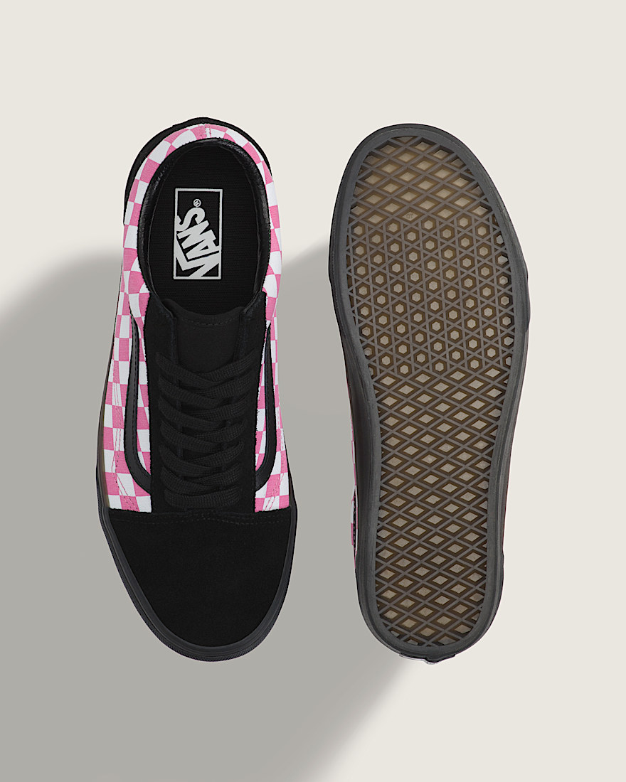 Old Skool Checkerboard Shoe VANS Checkerboard Black  Fizz Pink ALT2
