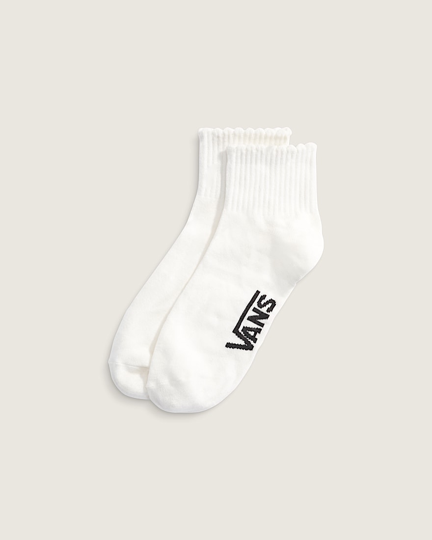 Scallop Quarter Crew Socks VANS Egret White HERO