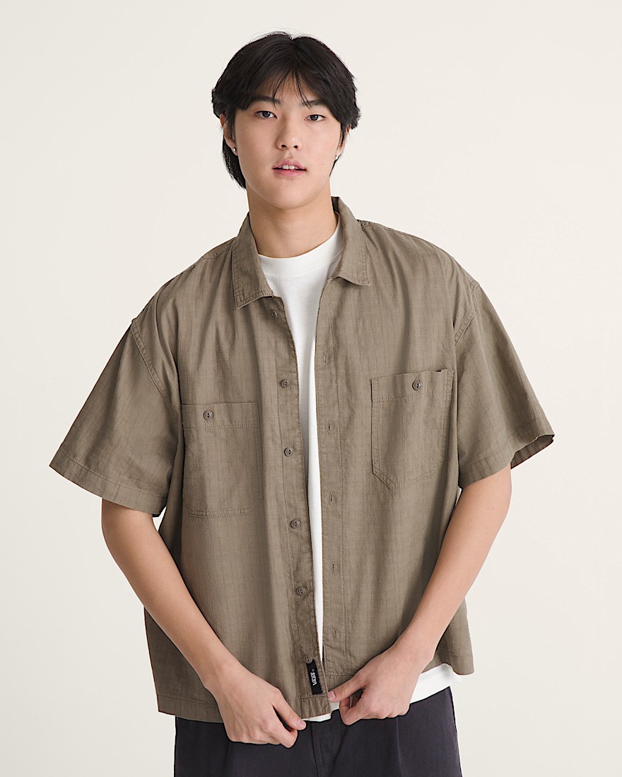 Larkspur Solid Shirt VANS Bungee Cord Brown ALT2