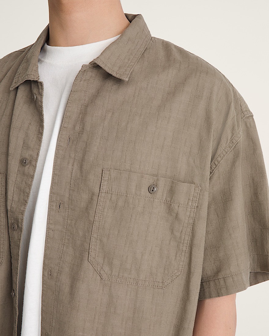 Larkspur Solid Shirt VANS Bungee Cord Brown ALT4