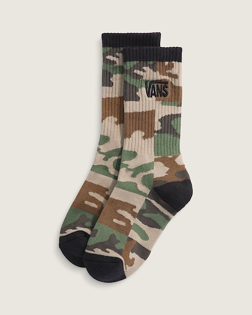 Kids Willering Crew Socks VANS Camo Black HERO