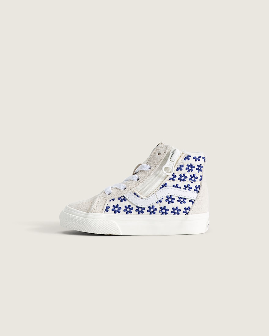 Toddler Sk8Hi Side Zip Shoe VANS White  True Blue HERO