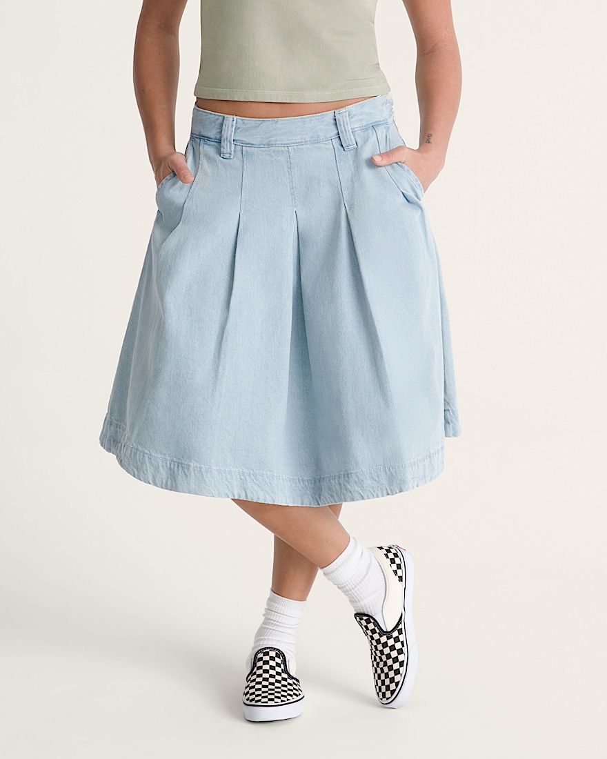 Authentic Chino Denim Skirt VANS Light Stonewash Blue ALT2