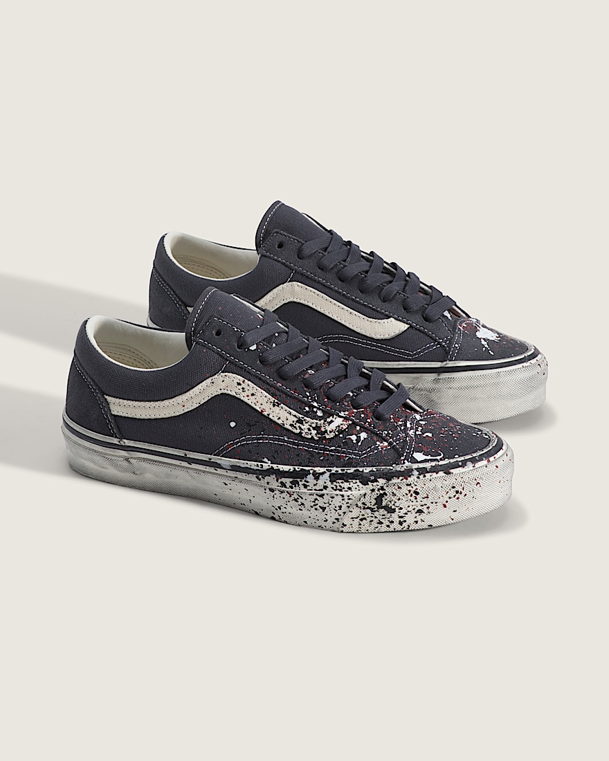 Premium Old Skool 36 Shoe VANS Paint Splatter Charcoal Grey ALT1