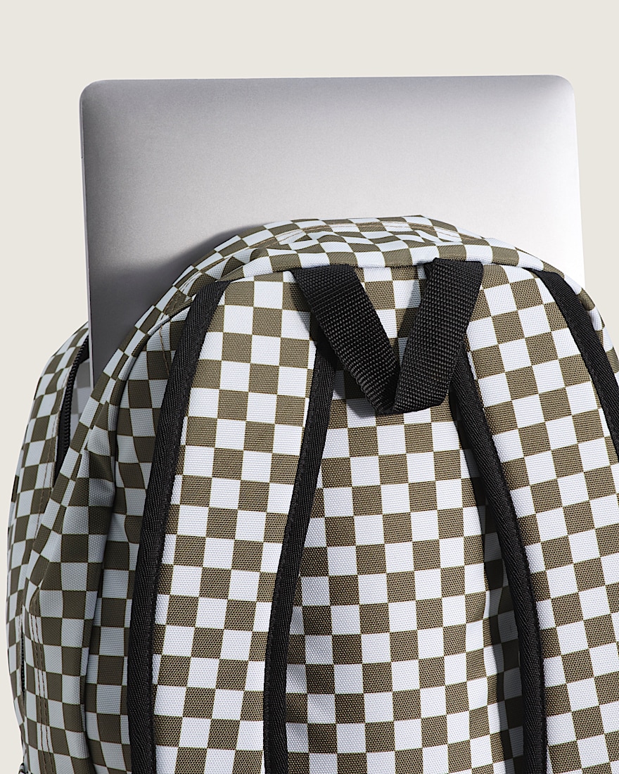 Old Skool Check Backpack VANS Olive Brown ALT2