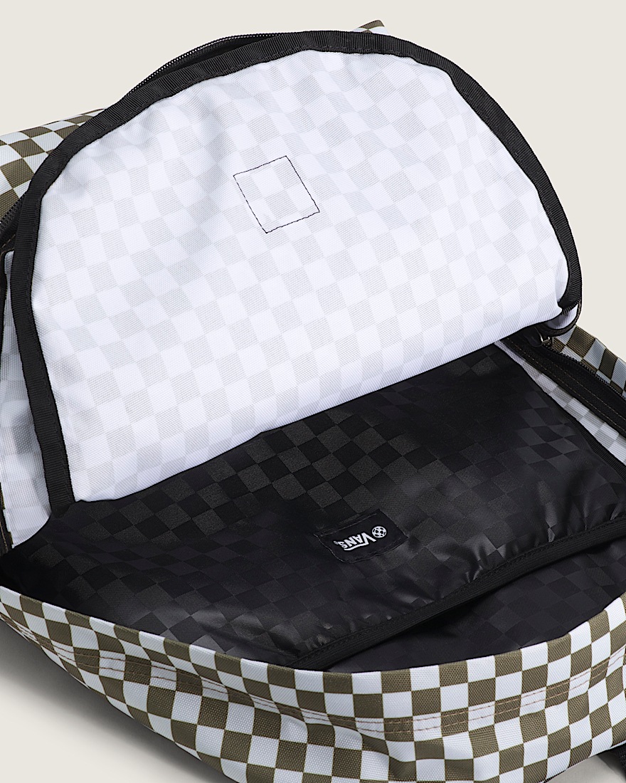 Old Skool Check Backpack VANS Olive Brown ALT4