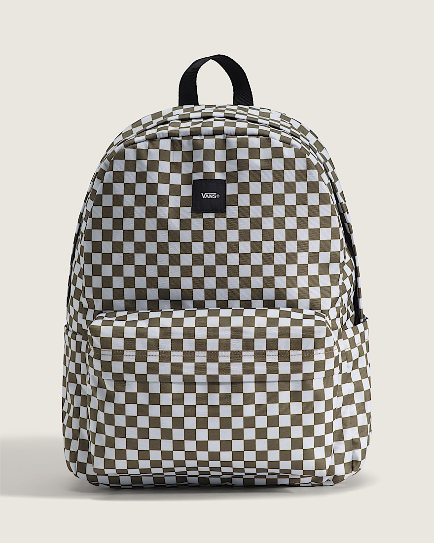 Old Skool Check Backpack VANS Olive Brown HERO