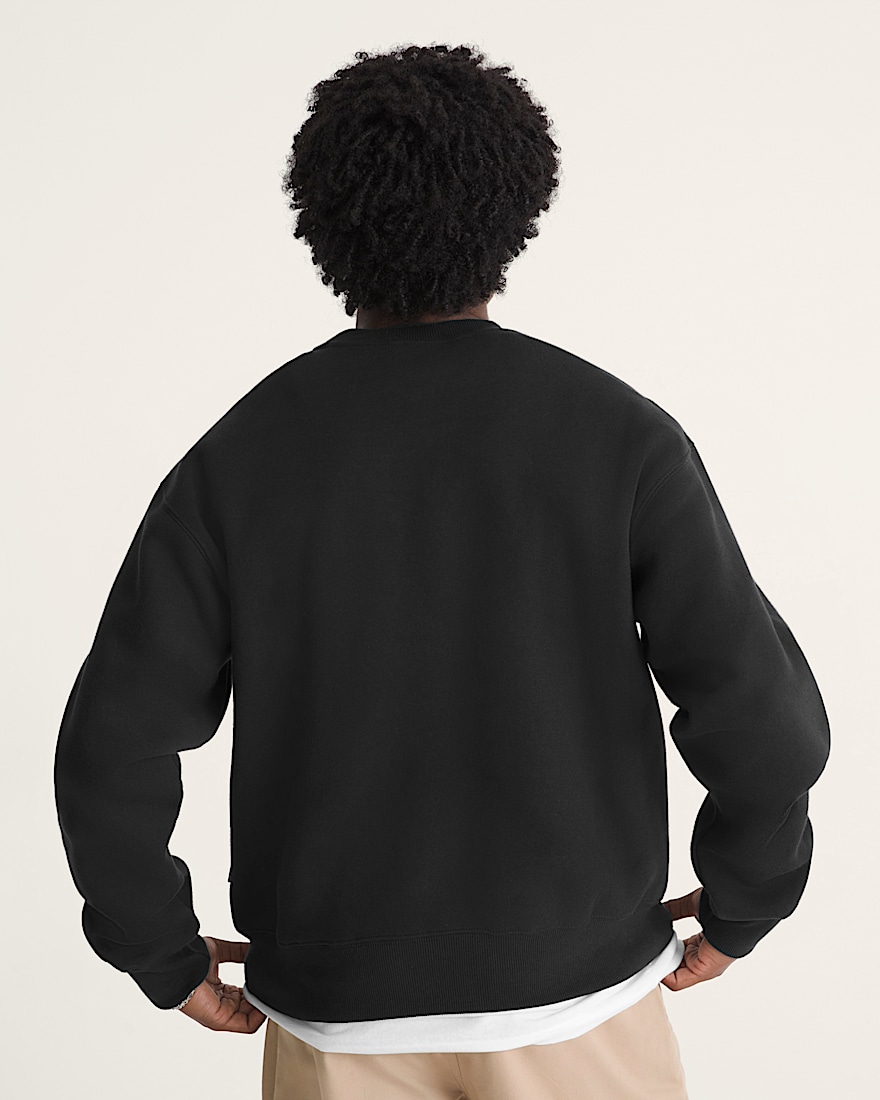 Stretch Logo Crew Sweatshirt VANS Black  White ALT3