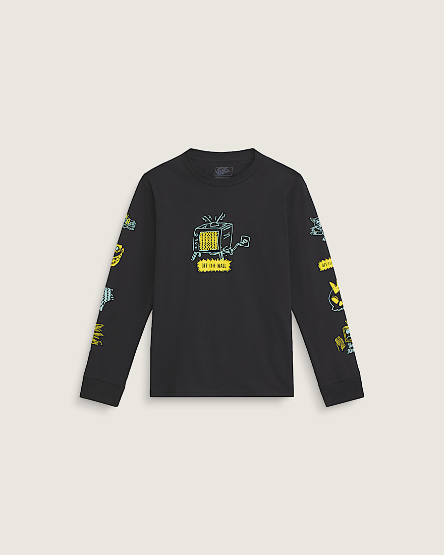 Kids Zoned Out Long Sleeve TShirt VANS Black HERO