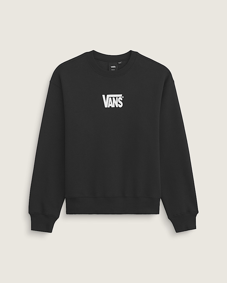Stretch Logo Crew Sweatshirt VANS Black  White HERO