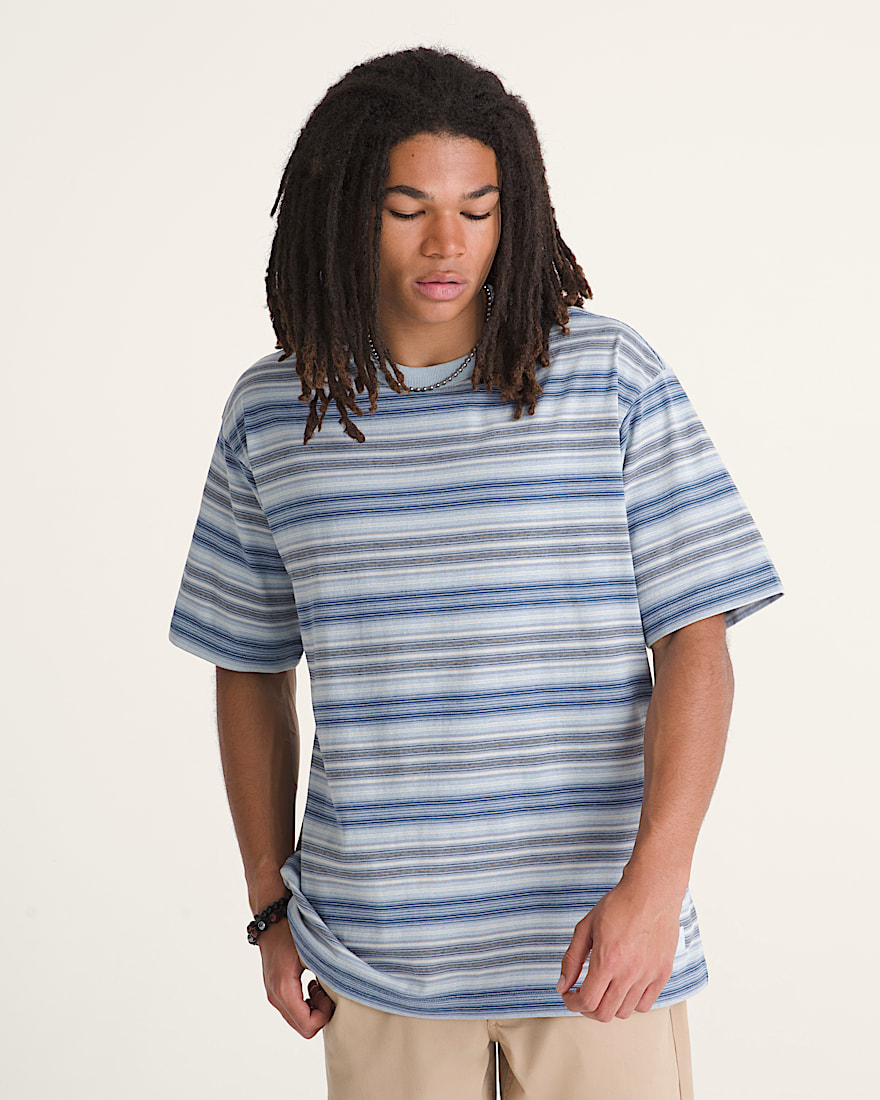 Ringer Striped Knit Shirt VANS Soft Slate Blue ALT2