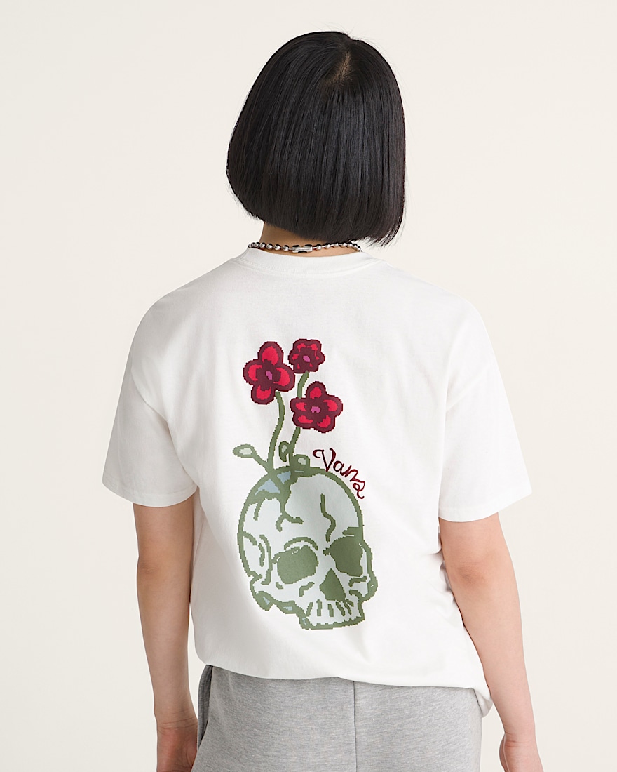 Hand Drawn Floral TShirt VANS Marshmallow White ALT3