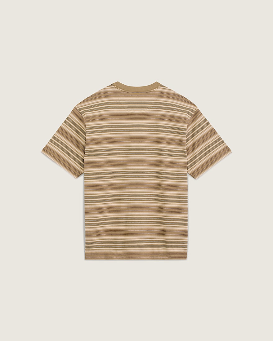 Ringer Striped Knit Shirt VANS Olive Brown ALT1
