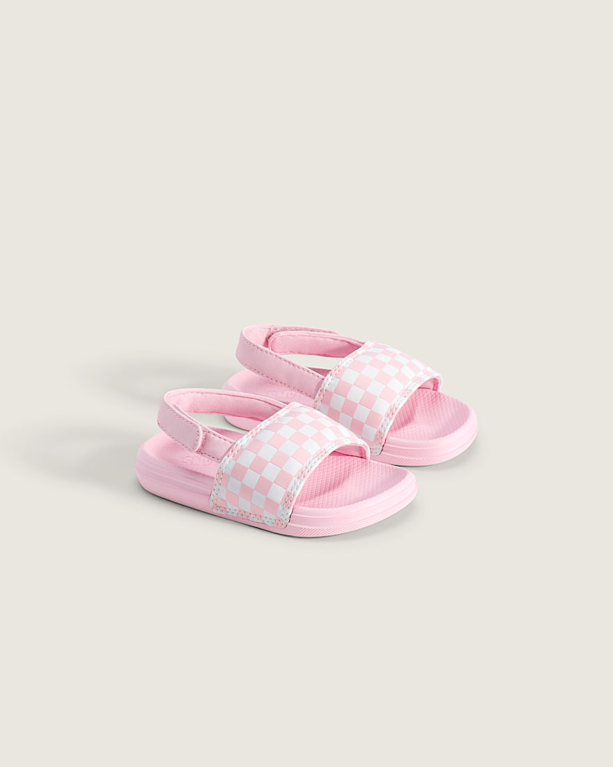 Toddler La Costa V Slide VANS Checkerboard Coral Blush Pink ALT1