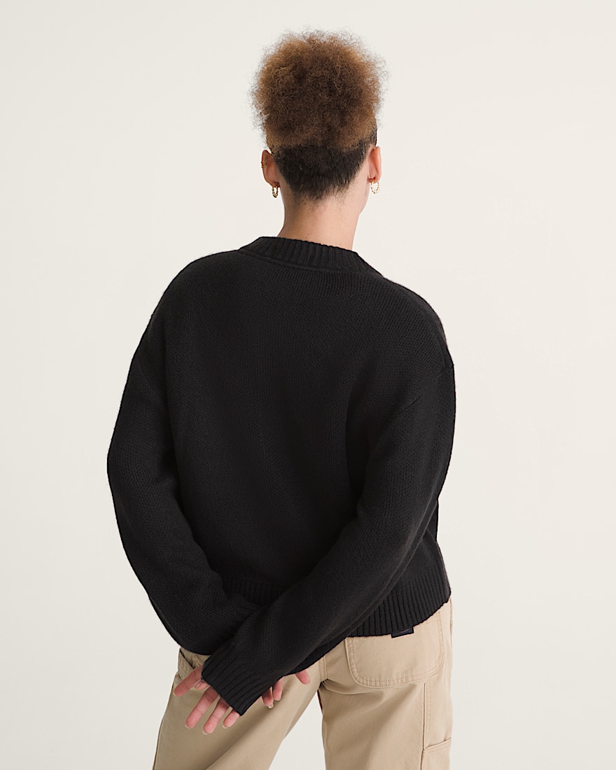 Teddy Round Neck Cardigan VANS Black ALT3