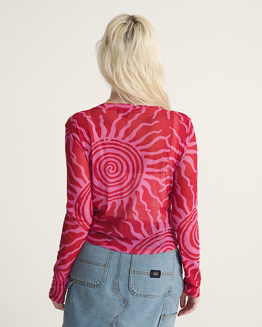 Ludlow Mesh Long Sleeve Top VANS Racing Red ALT3