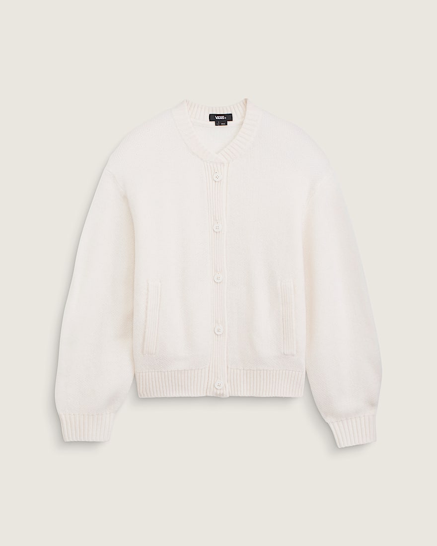 Teddy Round Neck Cardigan VANS Egret White HERO