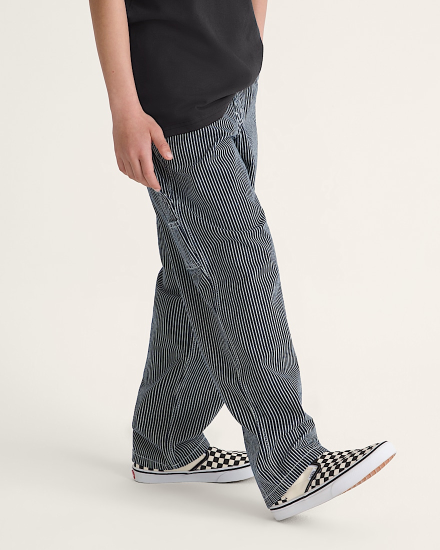 Kids Drill Chore Carpenter Loose Stripe Pants VANS Indigo ALT5