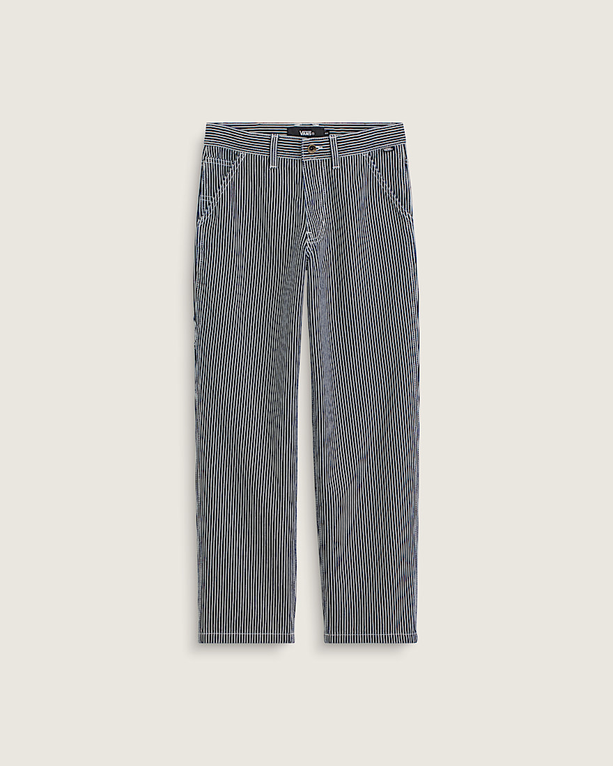Kids Drill Chore Carpenter Loose Stripe Pants VANS Indigo HERO